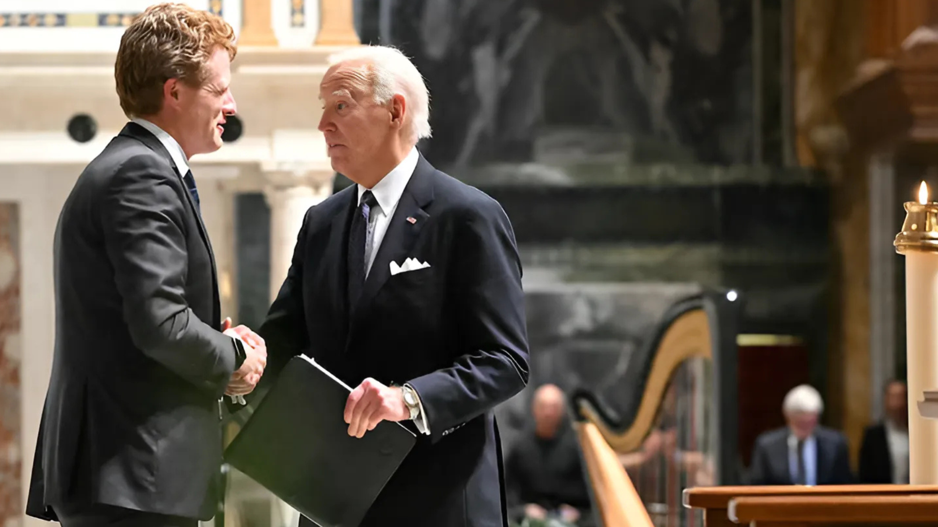 Biden, Dignitaries, Family Members Pay Last Respects To Ethel Kennedy .