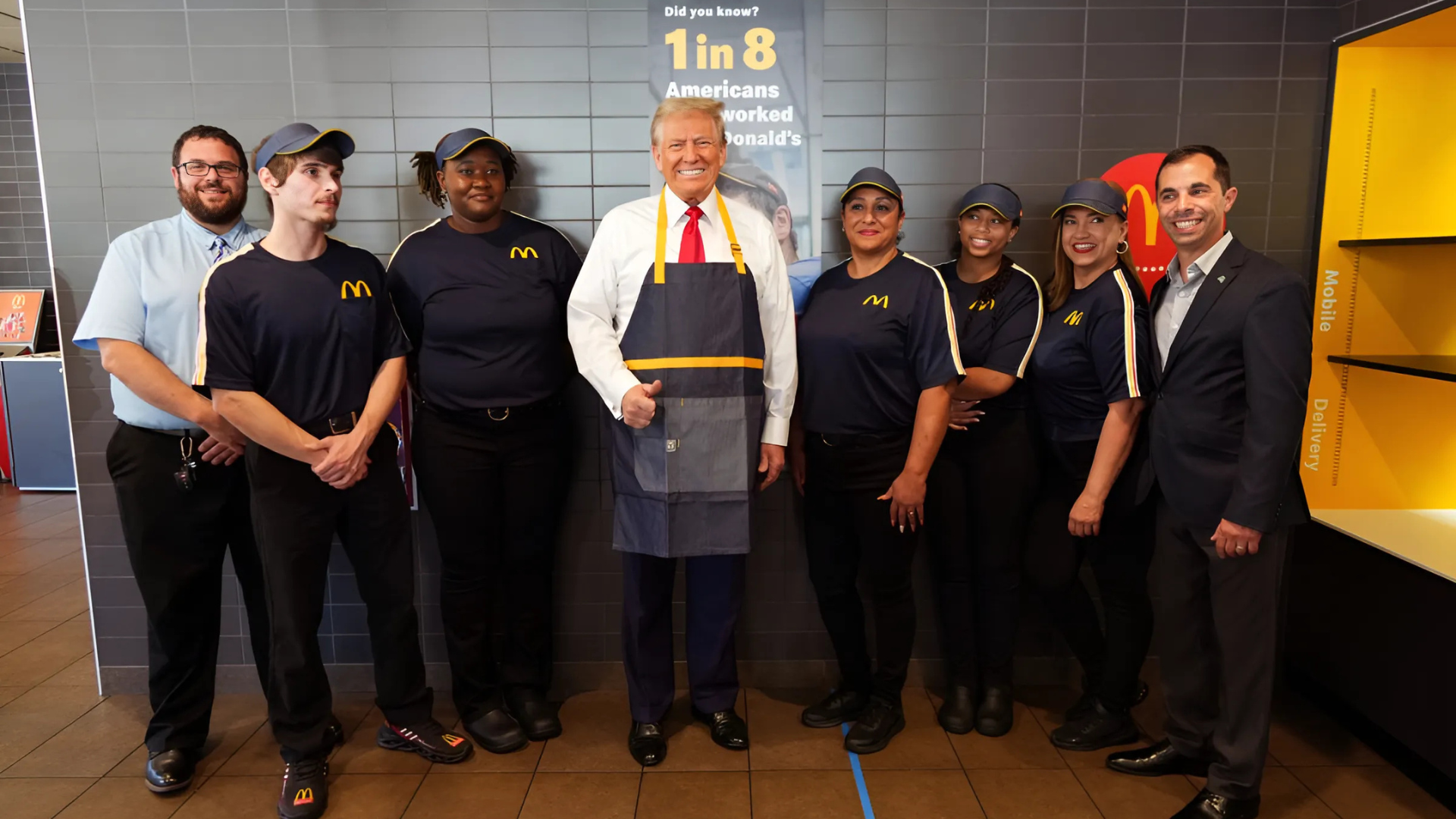 Trump works the fry station and holds a drive-thru news conference at a Pennsylvania McDonald’s